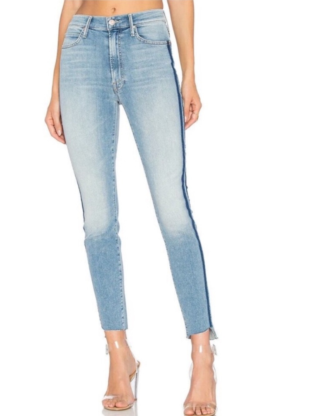 Mother The Stunner Zip Ankle Step Fray jeans